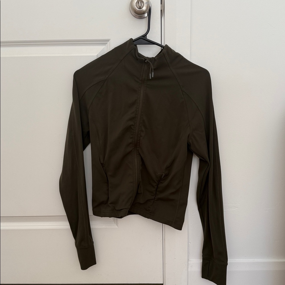 CRZ yoga olive zip up